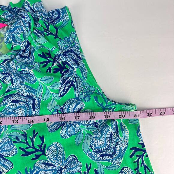 LILLY PULITZER Cabana Keepin It Reel Malone Blue Green Maxi Tiered Dress L - Picture 14 of 15